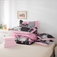 thumbnail image 5 of Homewish Tribal Sheep Skeleton Twin Bedding Sets 7-Piece, Pink Grey Buffalo Checkered Bedding Comforter Set, Rustic Western Hunting Reversible Sheet Sets, Lightweight Room Decor, 5 of 7