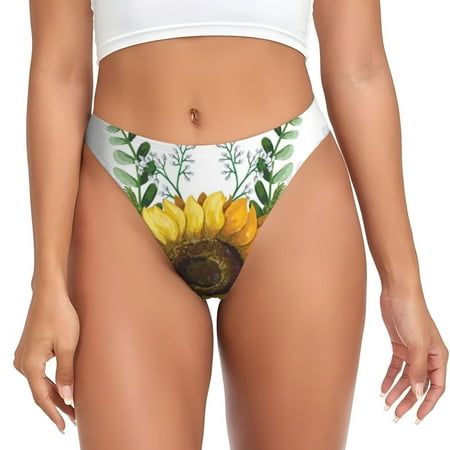 Sigee Sunflowers (2) for Women s G-String Panty  Low Rise  Soft Lace Perfect for Everyday Wear or Special Occasions-4X-Large