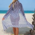 thumbnail image 5 of ClodeEU Women's Plaid Print Printed Bikini 3 Piece Set ,Bathing Swimsuit with Cover Ups Kimono Blue,Womens Plus L, 5 of 6
