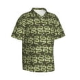 thumbnail image 2 of Haiem Green Snake Printed Hawaiian Shirt for Men - Men’s Casual Beach Summer Shirts - Stretch Fabric with Modern Fit-Large, 2 of 9
