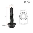 thumbnail image 2 of Uxcell Hex Washer Self Drilling Screws, #12 x 7/8" 410 Stainless Steel Sheet Metal Screw 25 Pack, 2 of 5