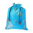 thumbnail image 1 of EeaseCA Silk Drawstring Bag Chinese Style Jewelry Pouch Storage Bag for Wedding Party (Blue, Random Pattern), 1 of 8