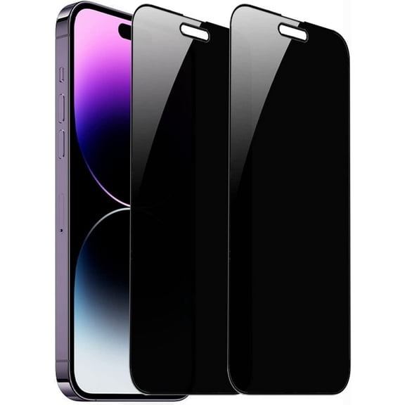 2 PCS 360 Degree Privacy Tempered Glass 4 Directions Anti-Spy Screen Protector Film Compatible with 14 Pro Max, 6.7 inch 4 Sides Anti-Peeping 9H Hardness Anti-scratch