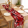 thumbnail image 3 of Table Runner 36 Inches Long for Kitchen Dining, Red Geometric Dresser Scarf Farmhouse, Dining Table Decorations for Wedding/Parties, Modern Abstract Black White Striped Lines 13 x 36 In, 3 of 8
