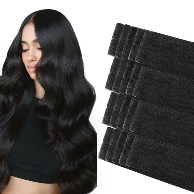 Extensiones con cinta adhesiva COOKAYU Invisi Edge para cabello humano, 20 cm, 45 g