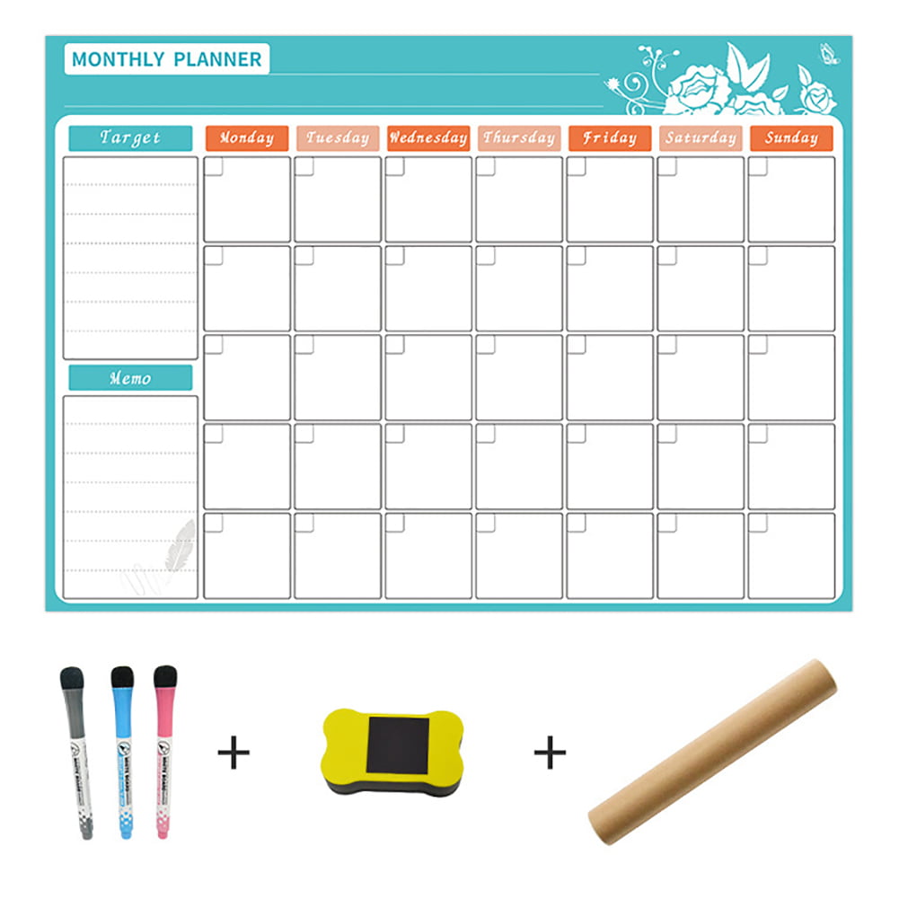 Reusable Wall Home Calendar Sticker Office Decor Fridge Magnetic Planner Board 