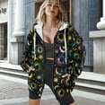 thumbnail image 3 of SCRAWLGOD Galaxy Women's Zip Up Hoodies Lightweight Oversized Sweatshirt for Women Trendy Drawstring Womens Hoodies Graphic Size M Loose Sweater Women Trendy, 3 of 7