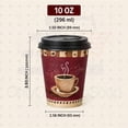 thumbnail image 2 of VeZee 10 Oz Disposable Heaven Poly Paper Durable Hot Cup with Black Dome Lids For Hot/Cold Drink, Coffee Cups, Tea, Cocoa, Travel, Hot Chocolate, Chai, Latte & Hot Soup : 1000CT, 2 of 4