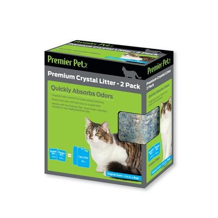 Premier Pet Premium Crystal Litter Value 2 Pack - Original (Best Litter Box For Two Cats)