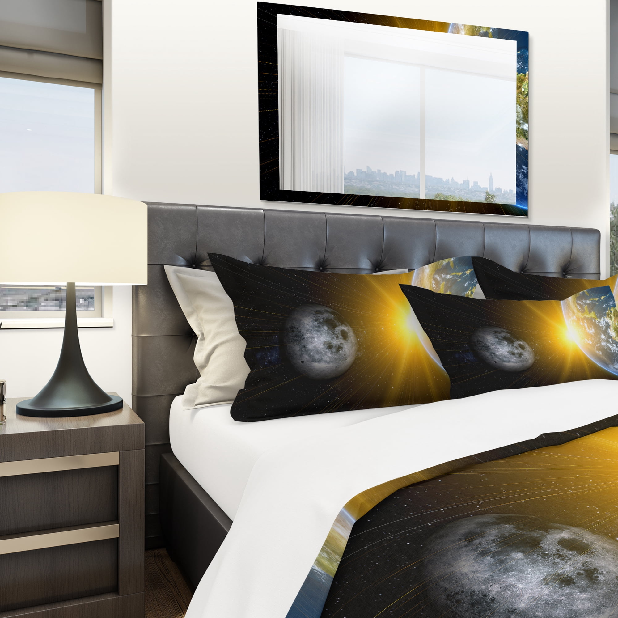 Designart 'Sun Moon and Earth' Modern & Contemporary Duvet Cover Set