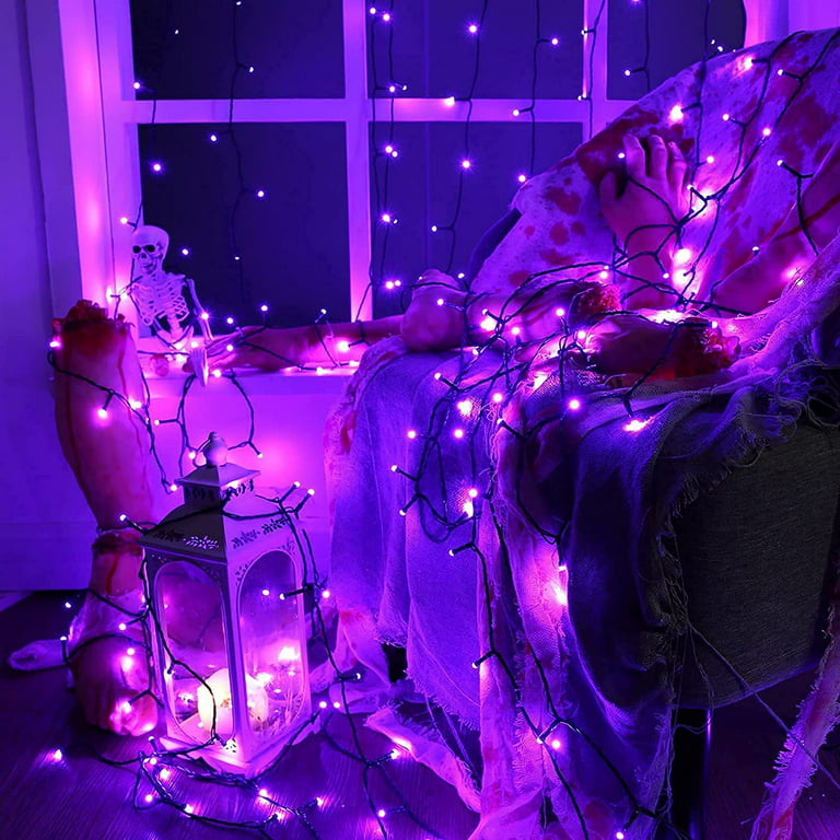Hiboom Halloween Indoor String Lights Decorations, Purple Ghost