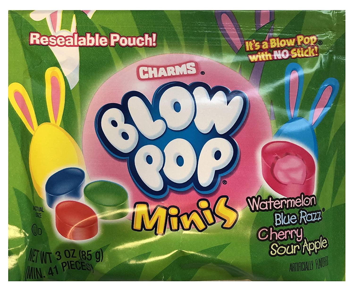 Charms Lollipops Limited Edition Easter Blow Pop Minis Resealable Pouch