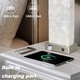 thumbnail image 4 of Cinkeda 28" Nickel Seashell Table Lamps Set of 2, Dual Switch Bedside Nightstand Lamps with USB & Type-C Ports, Night Light for Living Room, 4 of 6