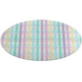thumbnail image 5 of Rainbow Plaid Round Carpet Circle Rug Outdoor Patio Area Rug Washable Large Area Rugs Hallway Room Decor Fitness Mats, 5 of 8