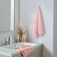 thumbnail image 2 of REGALWOVEN Solid Striped Decorative Hand Towels Set of 2 Cotton Soft Absorbent Hand Towel Set for Bath, Hotel, Spa Pink 14" x 30", 2 of 4