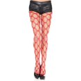 thumbnail image 1 of Multi Strands Big Diamond Net Seamless Spandex Pantyhose, Red, 1 of 1