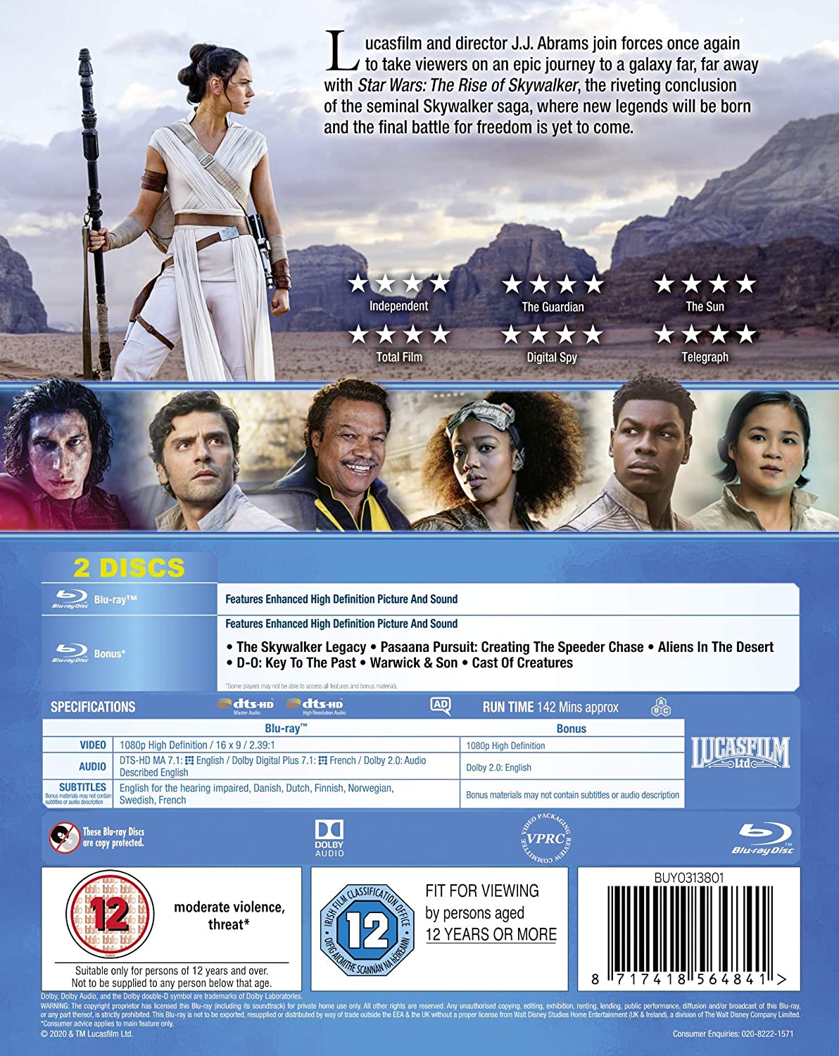 Star　Rise　Skywalker　Wars:　of　Episode　IX　The　[Blu-ray]