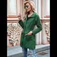 thumbnail image 4 of Chaqueta Impermeable Ligera para Mujer, con Capucha, Mangas Largas y Cremallera, para Actividades Al Aire Libre Verde Hierba XL, 4 of 9