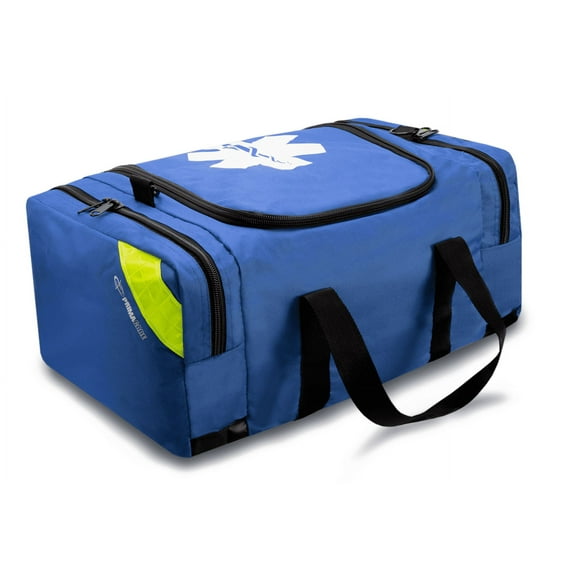 Primacare KB-4135-BWM First Responder Bag for Trauma, Professional Compartment Kit Carrier for Emergency Medical Supplies, Blue, 22x14x5 inches