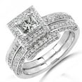 thumbnail image 2 of Luxurious Halo Matching Bridal Ring Set 2 Carat Diamond on 10k Gold, 2 of 3