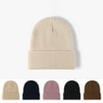 thumbnail image 4 of vnanda Thermal Beanie Hat Unisex Autumn Winter Solid Color Knitting Hat Beamless Thickened Beanie Hat Men Women Warm Hat Fashion Accessories Soft Thermal, 4 of 8