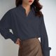 thumbnail image 2 of Camisa de manga larga con botones para mujer: corte holgado informal, poliéster-spandex, tallas S-XXL, para todas las estaciones, 2 of 7