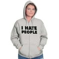 thumbnail image 3 of I Hate People Sarcastic Cynical Humor Zip Up Hoodie Men's Women's Brisco Brands S, 3 of 6