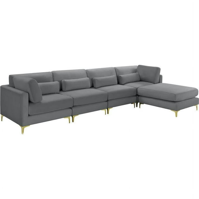 Meridian Furniture Julia Gray Velvet Modular Sectional