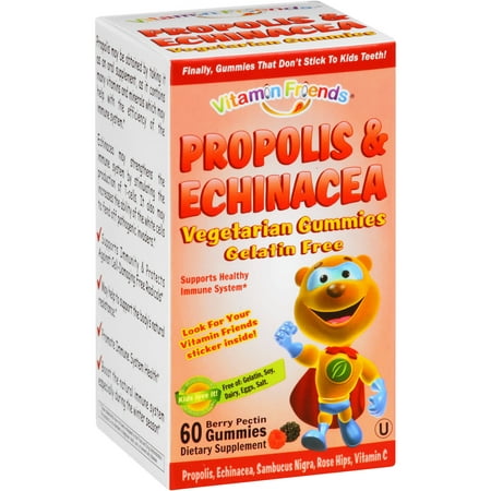 VITAMIN FRIENDS Propolis & Echinacea Berry Pectine végétarien Gummies supplément alimentaire, 60 count