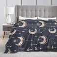 thumbnail image 4 of DouZhe Ultra-Soft Micro Fleece Lightweight Flannel Bed Blanket, Mystical Crescent Moon Print Cozy Warm Throw Blankets, 50"x40", 4 of 7