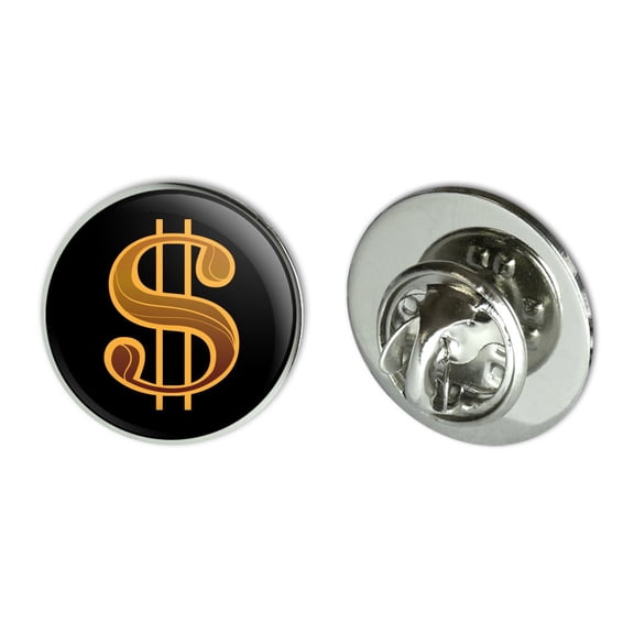 Dollar Sign Symbol Metal 0.75" Lapel Hat Pin Tie Tack Pinback
