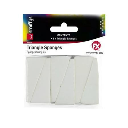 Pack of 6 White FX Essentials Unisex Adult Triangle Sponges Halloween Costume Accessory