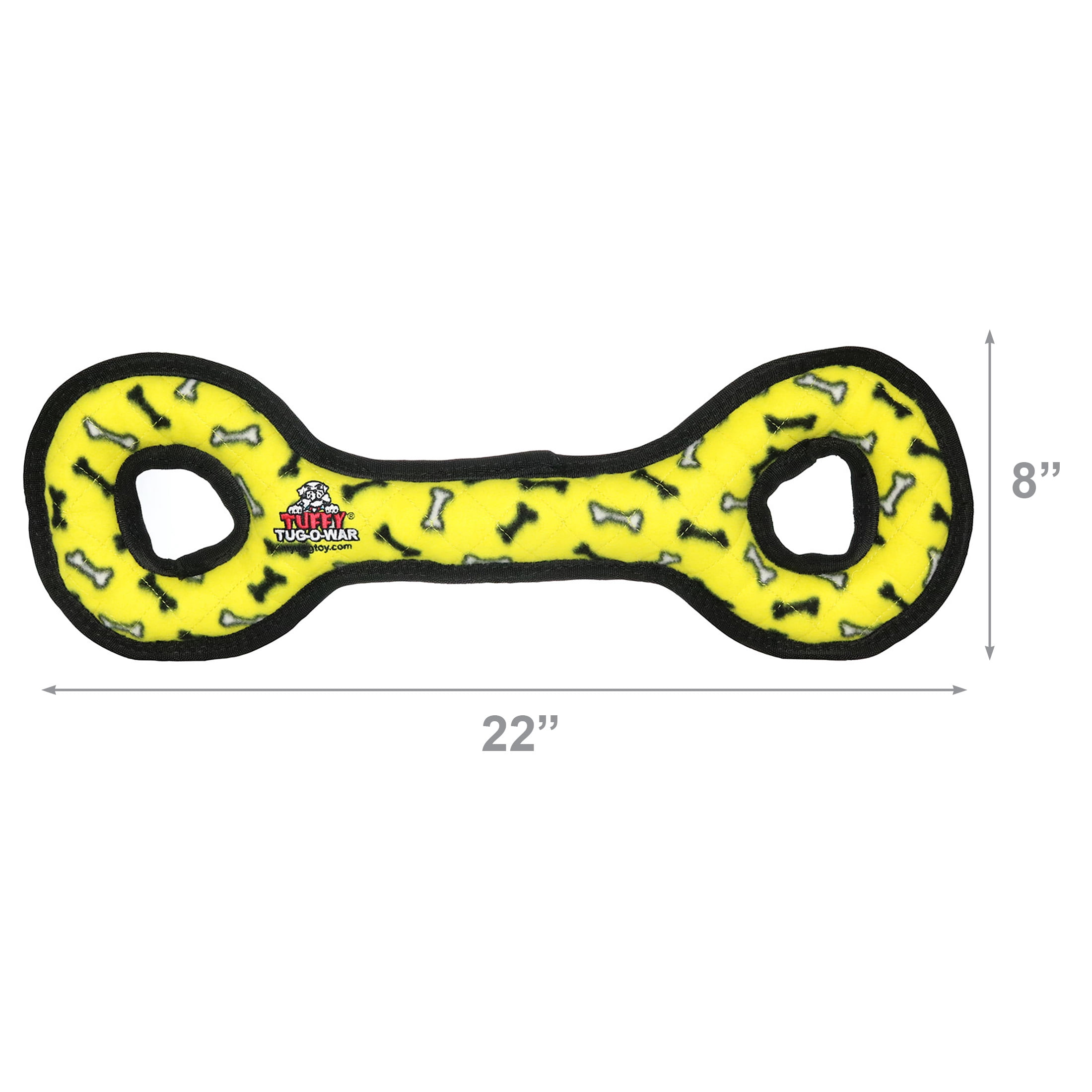 Tuffy Ultimate Tug-O-War Yellow Bone Durable Plush Squeaky Dog Toy