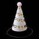 thumbnail image 4 of Sombrero de fiesta de cumpleaños con bola de pelo brillante y dorado para niños y adultos Dorado blanco, 4 of 9