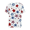 thumbnail image 3 of 4th of July Tops T-shirt Blouse for Womens, Women's Fashion American Flag Printed T-shirt Mid-length 3/4 Sleeves Parade Blouse Button Neck Casual Tops, 3 of 4