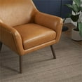 thumbnail image 6 of Camille Furniture Style Wide Top Leather Accent Armchair in Cognac Tan, 6 of 6