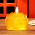 thumbnail image 3 of Lámpara LED de loto colorida, ahorro de energía, segura y estable, lámpara de Buda para el hogar, para templos, salones budistas, color naranja., 3 of 5