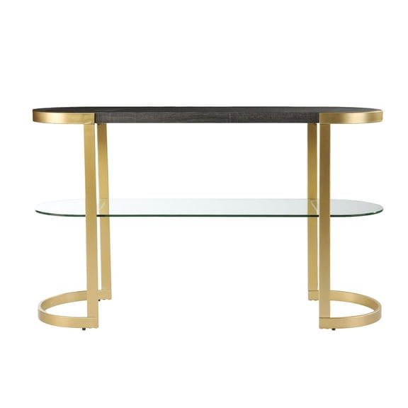 SEI Furniture Otsento Contemporary Wood-Metal Console Table in Black-Gold
