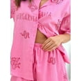 thumbnail image 6 of LMLYSoH Women Shorts Set, Printed Short Sleeve Shirt with Elastic Waist Shorts Summer Outfit, 6 of 8