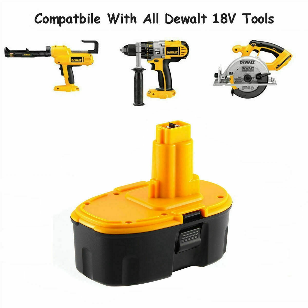 2Packs 18V 4500mAh High Capacity Replacement Battery Compatible with Dewalt 18V Battery DC9096 DC9098 DC9099 Cordless Drill