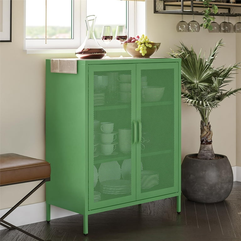 Novogratz Channing 2 Door Accent Cabinet-Mesh Metal Locker