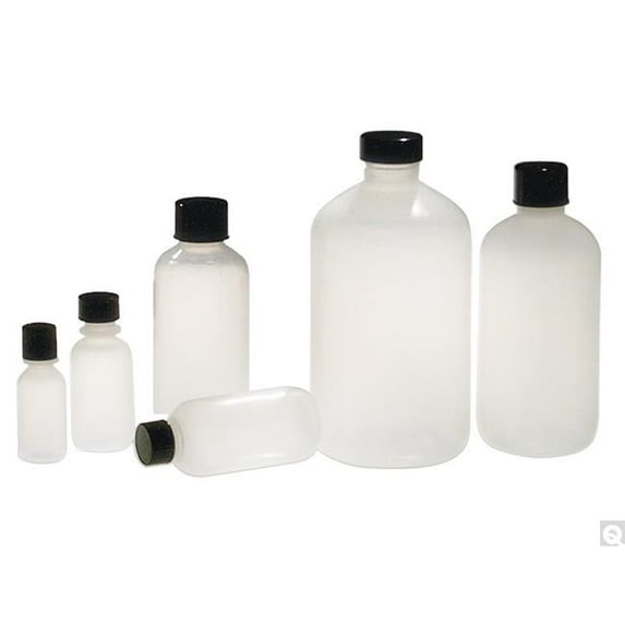 6 oz Natural LDPE Boston Round Bottles with 24-410 Neck Finish - Pack of 360