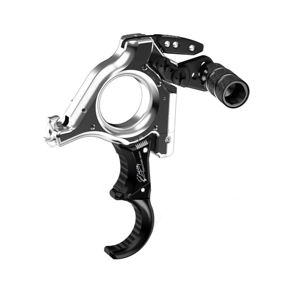 T.R.U. Ball Abyss X-Tension Flex Archery Release, Quick Silver Brass, 3 or 4 Finger, Customizable Ergo Finger Pieces (TRAF-QS-L)