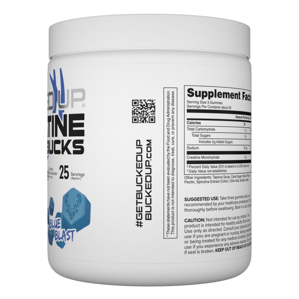 Bucked Up Creatine Gummies - Blue Blast 25serv