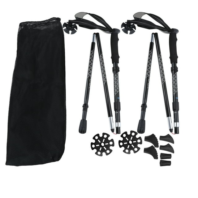 Bâtons de Marche Télescopiques, 1 Paire 5 Sections Amortissement Pliable Bâtons de Marche de Randonnée Véritable Excellence
