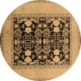 thumbnail image 1 of Ahgly Company Indoor Round Oriental Brown Industrial Area Rugs, 6' Round, 1 of 4