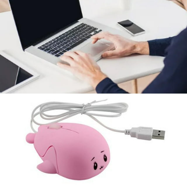 Cartoon Wired Mouse, Lightweight Precise Tracking Wired Gaming Mouse for Computer for Laptop