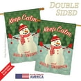thumbnail image 3 of Breeze Decor BD-XM-H-114198-IP-BO-DS02-US Keep Calm Build Snowmen Winter - Seasonal Christmas Impressions Decorative Vertical House Flag - 28 x 40 in., 3 of 4