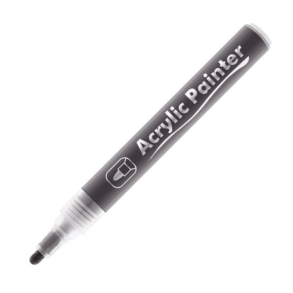 Dark Gray Acrylic Paint Marker Pen Fine Tip for Rock Wood Fabric Glass Craft