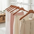 thumbnail image 2 of Unique Bargains 2 Pcs Wood Non-Slip Space Saving Hangers for Clothing Natural 15.7inch, 2 of 6